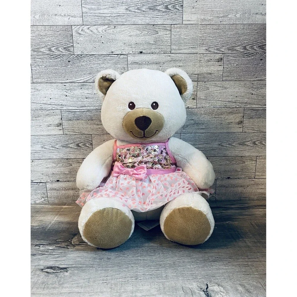 Asthma and Allergy Free Build a Bear BAB Teddy Plush with Sequence Dress
